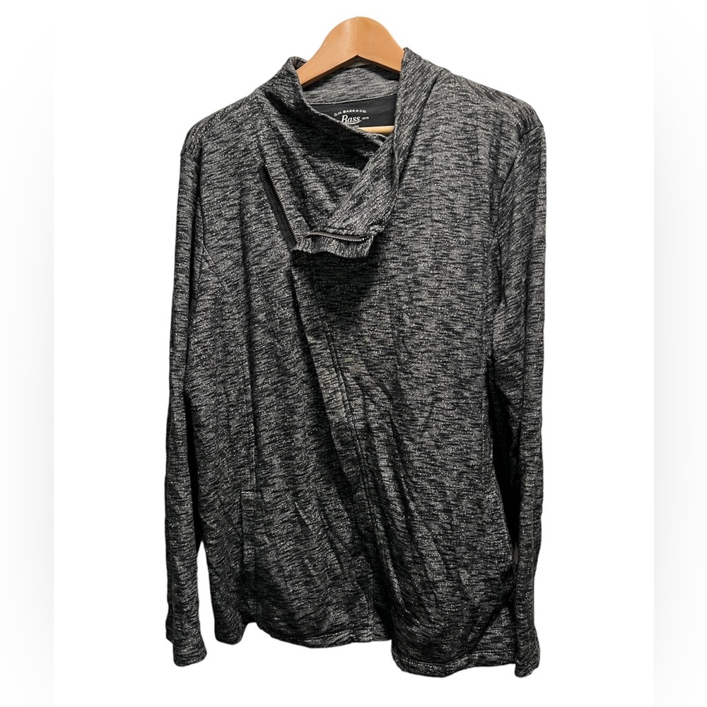 Asymmetrical zip front knit jacket GH Bass & Co